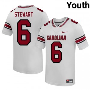 SC Gamecocks Dylan Stewart #6 White Jersey | Premium Stitched NCAA Football Youth Apparel 22429163