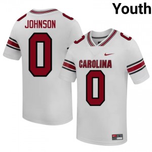 Gamecocks Fred Johnson #0 White Jersey | Genuine Stitched NCAA Football Youth Apparel 28995065