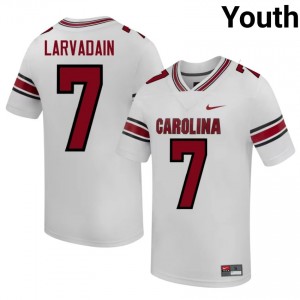 White Gage Larvadain #7 USC Gamecocks Jersey | Youth High School Football Fresh Stitched 82678169