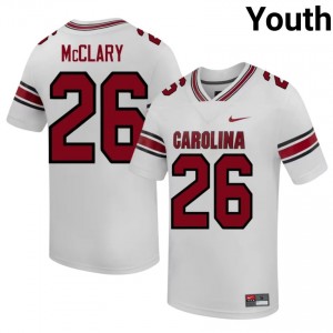 #26 Isaiah McClary Fighting Gamecocks White Jersey | Alumni Stitched Youth Player Football Gear 19434189