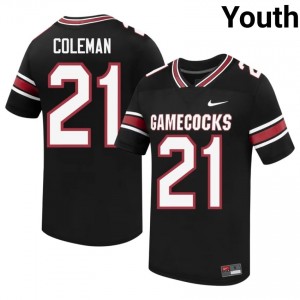 Top-Tier Jabree Coleman #21 SC Gamecocks Black Jersey | Youth University Football Embroidery Fan Gear 72567942