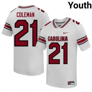 Jabree Coleman #21 USC Gamecocks Jersey | Gameday White College Football Youth Stitched 56605094