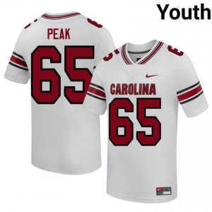 White Jacarrius Peak #65 USC Gamecocks Jersey | Youth High School Football Licensed Stitched 25507297