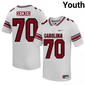 Jake Recker #70 Fighting Gamecocks Jersey | Iconic White College Football Youth Stitched 34453969