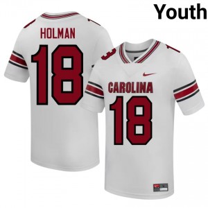 Jaquel Holman #18 SC Gamecocks Jersey | Gameday White College Football Youth Stitched 86431290