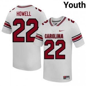 Gamecocks Jawarn Howell #22 White Jersey | Genuine Stitched NCAA Football Youth Apparel 97353942