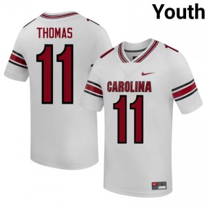 Jordan Thomas #11 Gamecocks Jersey | Iconic White College Football Youth Stitched 38520885