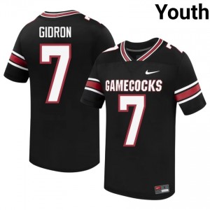 Durable Jordon Gidron #7 Carolina Black Jersey | Youth University Football Embroidery Fan Gear 19448934