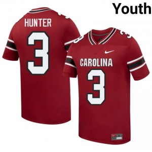 Garnet Kelvin Hunter #3 Gamecocks Jersey | Youth High School Football Moisture Wicking Stitch 33539364