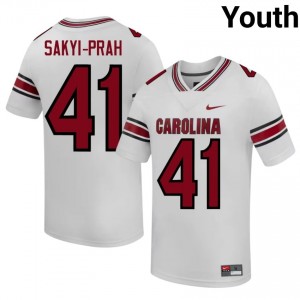Durable Kobby Sakyi-Prah #41 South Carolina Gamecocks White Jersey | Youth University Football Stitched Fan Gear 63336512