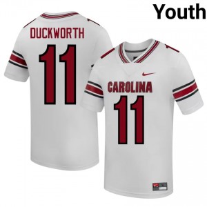 USC Gamecocks Landon Duckworth #11 White Jersey | Premium Stitched NCAA Football Youth Apparel 36658600
