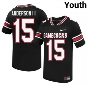 Black Lucian Anderson III #15 Carolina Jersey | Youth High School Football Limited Embroidery 23672158
