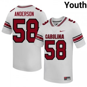Officially Licensed Markee Anderson #58 Gamecocks White Jersey | Youth University Football Stitched Fan Gear 73302370