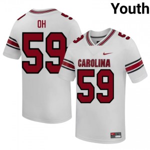 #59 Matthew Oh UofSC White Jersey | Authentic Stitched Youth Player Football Gear 80941774