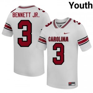 Mazeo Bennett Jr. #3 Carolina Jersey | Exclusive White College Football Youth Stitched 38659353