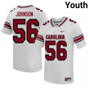 #56 Mike Johnson USC Gamecocks White Jersey | Alumni Stitched Youth Player Football Gear 51258305
