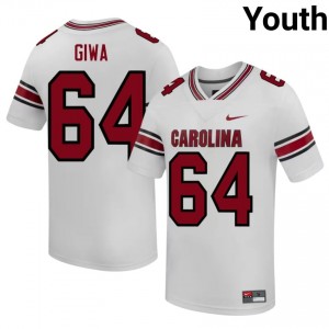 Neff Giwa #64 South Carolina Gamecocks Jersey | Gameday White College Football Youth Stitched 74220116