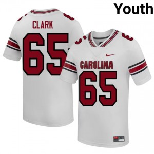 Durable Noah Clark #65 Gamecocks White Jersey | Youth University Football Stitched Fan Gear 25607803