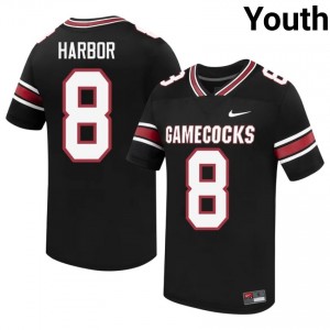 South Carolina Gamecocks Nyck Harbor #8 Black Jersey | Genuine Embroidery NCAA Football Youth Apparel 37440414