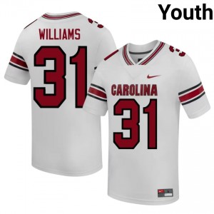 White Peyton Williams #31 UofSC Jersey | Youth High School Football Moisture Wicking Stitched 13664722