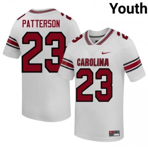 #23 Sequel Patterson Fighting Gamecocks White Jersey | Classic Stitched Youth Player Football Gear 54022818