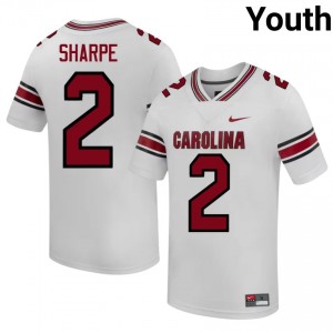 USC Gamecocks Sterling Sharpe #2 White Jersey | Genuine Stitched NCAA Football Youth Apparel 26546291
