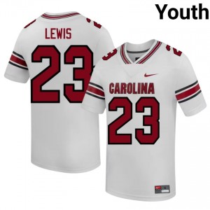 White Triston Lewis #23 Carolina Jersey | Youth High School Football Licensed Stitched 59361842