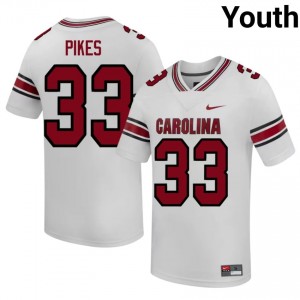 Troy Pikes #33 Gamecocks Jersey | Pro-Grade White College Football Youth Stitched 44077398