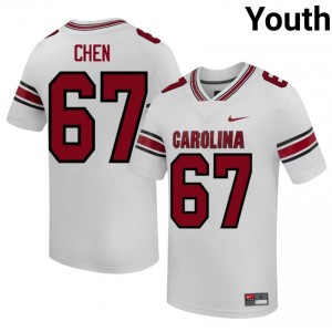 #67 Vincent Chen Gamecocks White Jersey | Alumni Stitched Youth Player Football Gear 90775993