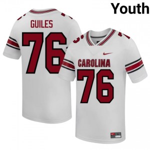 Carolina Zyon Guiles #76 White Jersey | Genuine Stitched NCAA Football Youth Apparel 86448499